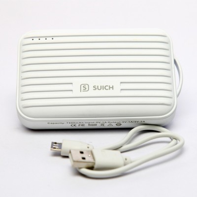 

Suich 7500 mAh Power Bank (SPB75KWT, Suich 7500 mAh for All Smart Phone with 3 Month Warranty - White)(White, Lithium-ion)