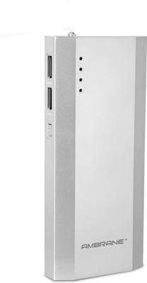 Ambrane 10000 mAh Power Bank P 1111, NA Silver, Lithium ion