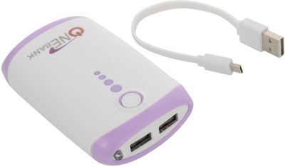 

One Bank 6000 mAh Power Bank (PB_6000_P, PB_6000_P)(Purple, Lithium-ion)