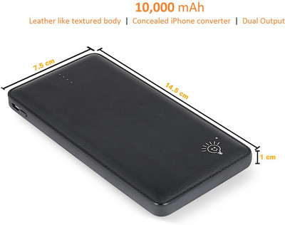 

Parallel Universe 10000 mAh Power Bank (004-GL-10K-BK1, Slim )(Black, Lithium Polymer)