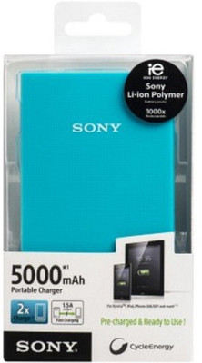 

Sony 5000 mAh Power Bank (5000 mAh CP-F5/LC Power Bank, USB Portable)(Blue, Lithium-ion)