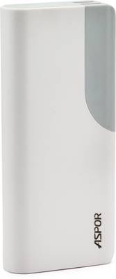 ASPOR A399 Power Bank with 2 USB Outputs Real Capacity 11000 mAh (White) 
