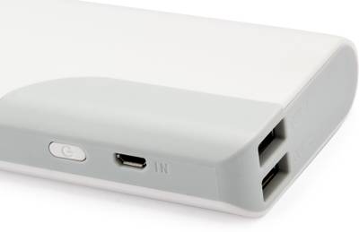 ASPOR A399 Power Bank with 2 USB Outputs Real Capacity 11000 mAh (White) 