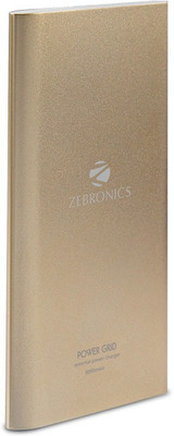 ZEBRONICS 8000 mAh Power Bank Gold, Lithium Polymer ZEBRONICS Power Banks