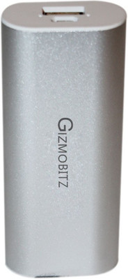 Gizmobitz 5200 mAh Power Bank PBLPG5200SL, Universal Power Pack Silver, Lithium ion