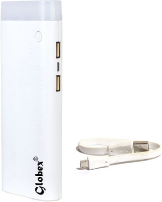

Globex 13000 mAh Power Bank (13K02, 13000mAh with LED Tube Lamp)(White, Lithium-ion)