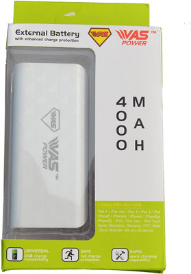 

VAS 4000 mAh Power Bank (VAS103)(White, Lithium-ion)