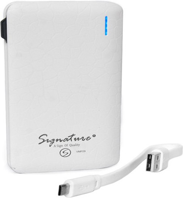 

Signature 5000 mAh Power Bank (VMP29, PWRBNK)(White, Lithium-ion)