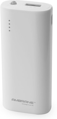 

Ambrane 5200 mAh Power Bank (P-5200W, NA)(White, Lithium-ion)