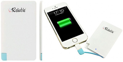 

Reliable 2600 mAh Power Bank (Credit Card Shape, Ultra-Slim)(White, Lithium Polymer)
