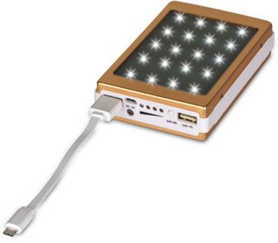 Mine solar led 2usb Golden look 10000 mAh Power Bank