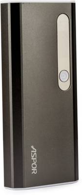 ASPOR A348 Power Bank With 2 USB Outputs Real Capacity 11000 mAh (Metallic Grey) 