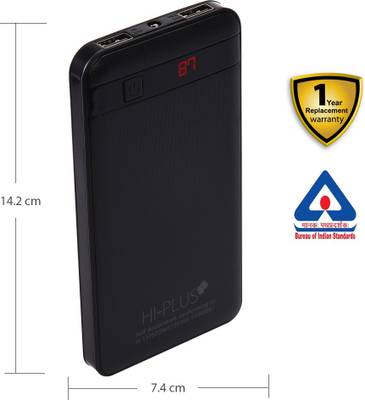 HI-PLUS H130 Slim Power Bank with Digital Meter 10400 mAh (Black) 