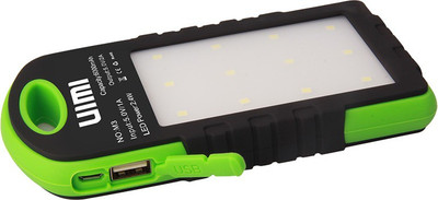 

UIMI 6000 mAh Power Bank (U3, Waterproof DUAL Output USB Ports portable charger with Torch Light)(Green, Lithium Polymer)
