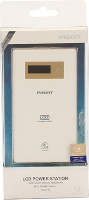 

Pisen 15000 mAh Power Bank (TS-D130, LCD Powerbank 15000mah For All Mobiles And Tab)(White, Lithium-ion)