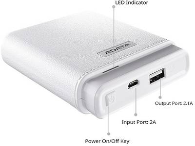 Adata PV150 Universal Power Bank 10000 mAh (White) 