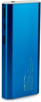 ASPOR A348 Power Bank With 2 USB Outputs Real Capacity 11000 mAh (Metallic Grey) 