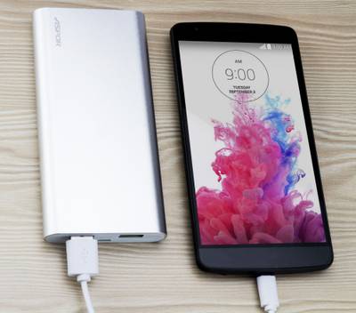 ASPOR A351 Power Bank With 2 USB Outputs Real Capacity 10000 mAh (Golden) 