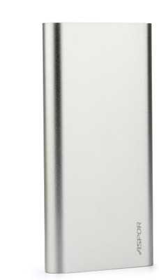 

Aspor 10000 mAh Power Bank (A351, With 2 USB Outputs Real Capacity)(Silver, Lithium Polymer)