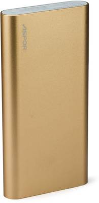 ASPOR A351 Power Bank With 2 USB Outputs Real Capacity 10000 mAh (Golden) 