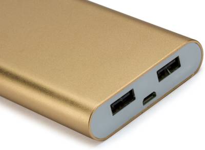 ASPOR A351 Power Bank With 2 USB Outputs Real Capacity 10000 mAh (Golden) 