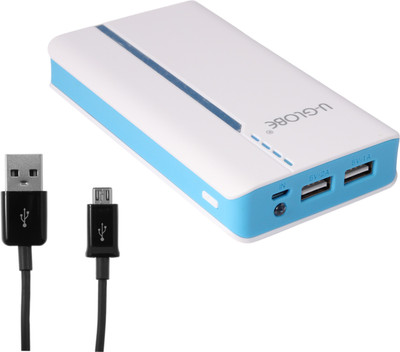 

U-GLOBE 10400 mAh Power Bank (UG957, Full Capacity For Mobiles & Tablets)(White, Blue, Lithium-ion), Blue;white