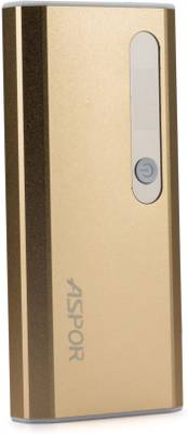 ASPOR A348 Power Bank With 2 USB Outputs Real Capacity 11000 mAh (Golden) 