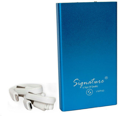 

Signature 8000 mAh Power Bank (VM 40, HIGH QUALITY SIGVMP40)(Multicolor, Lithium-ion)
