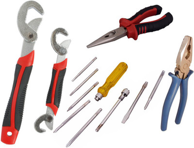 

Asraw Snap N Grip, Plier, Nose Plier & Screwdriver Set Hand Tool Kit(4 Tools), Multicolor