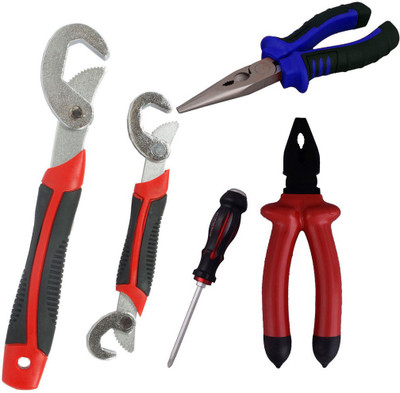 

Asraw Snap N Grip, Plier, Nose Plier & Double Sided Screwdriver Hand Tool Kit(4 Tools), Multicolor