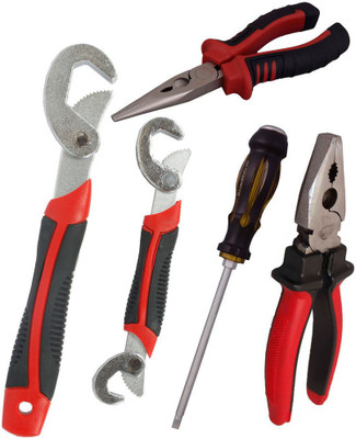

Asraw Snap N Grip, Plier, Nose Plier & Double Sided Screwdriver Hand Tool Kit(4 Tools), Multicolor
