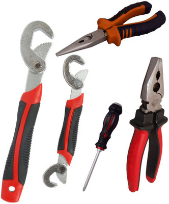 

Asraw Snap N Grip, Plier, Nose Plier & Double Sided Screwdriver Hand Tool Kit(4 Tools), Multicolor