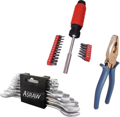 

Asraw Hand Tool Kit(11 Tools), Multicolor