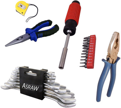 Asraw Hand Tool Kit(13 Tools), Multicolor