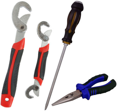 

Asraw Snap N Grip, Nose Plier & Double Sided Screwdriver Hand Tool Kit(3 Tools), Multicolor