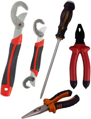

Asraw Snap N Grip, Plier, Nose Plier & Double Sided Screwdriver Hand Tool Kit(4 Tools), Multicolor