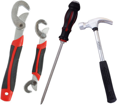 

Asraw Snap N Grip, 1/2LB Hammer & Double Sided Screwdriver Hand Tool Kit(3 Tools), Multicolor