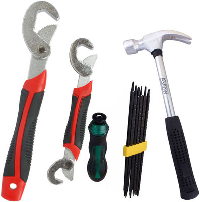 

Asraw Snap N Grip, 1/2LB Hammer & Screwdriver Set Hand Tool Kit(3 Tools), Multicolor