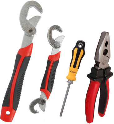 

Asraw Snap N Grip, Plier & Adjustable Screwdriver Hand Tool Kit(3 Tools), Multicolor