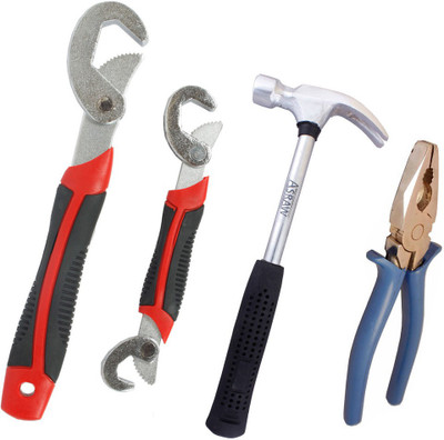 

Asraw Snap N Grip, Plier & 1/2LB Hammer Hand Tool Kit(3 Tools), Multicolor