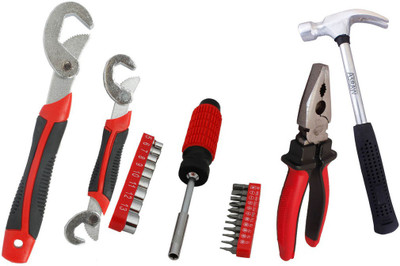 

Asraw Snap N Grip, Plier, 1/2LB Hammer & 21PC Screwdriver Set Hand Tool Kit(4 Tools), Multicolor