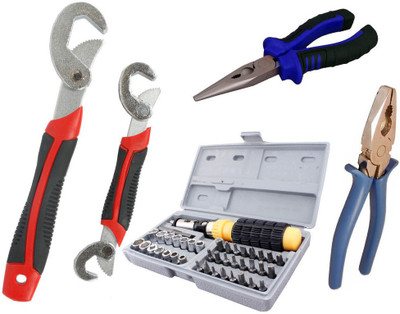 

Asraw Snap N Grip, Plier, Nose Plier & 41pcs Screwdriver Set Hand Tool Kit(4 Tools), Multicolor