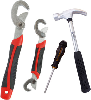 

Asraw Snap N Grip, 1/2LB Hammer & Double Sided Screwdriver Hand Tool Kit(3 Tools), Multicolor