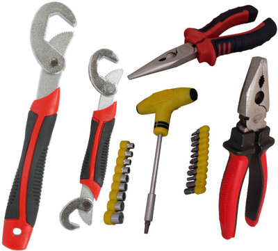 

Asraw Snap N Grip, Plier, Nose Plier & Screwdriver Set Hand Tool Kit(4 Tools), Multicolor