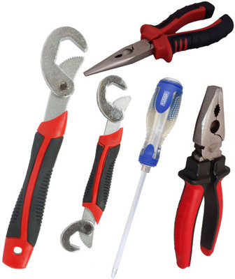 

Asraw Snap N Grip, Plier, Nose Plier & Double Sided Screwdriver Hand Tool Kit(4 Tools), Multicolor