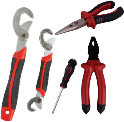

Asraw Snap N Grip, Plier, Nose Plier & Double Sided Screwdriver Hand Tool Kit(4 Tools), Multicolor