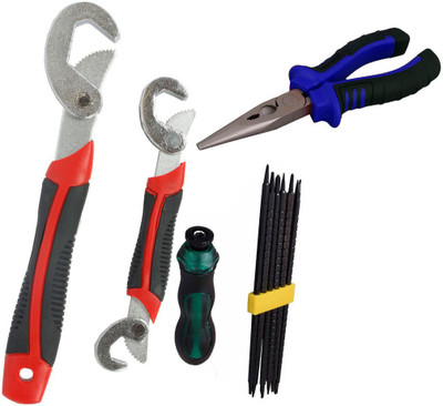 

Asraw Snap N Grip, Nose Plier & Screwdriver Set Hand Tool Kit(3 Tools), Multicolor