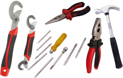 

Asraw Snap N Grip, Plier, Nose Plier, 1/2LB Hammer & Screwdriver Set Hand Tool Kit(5 Tools), Multicolor
