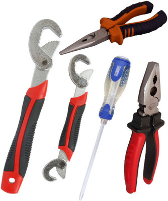 

Asraw Snap N Grip, Plier, Nose Plier & Double Sided Screwdriver Hand Tool Kit(4 Tools), Multicolor