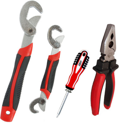 

Asraw Snap N Grip, Plier & Adjustable Screwdriver Hand Tool Kit(3 Tools), Multicolor